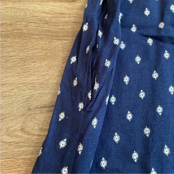 Old Navy Blue Button Up Dress with White Print - Picture 5 of 8